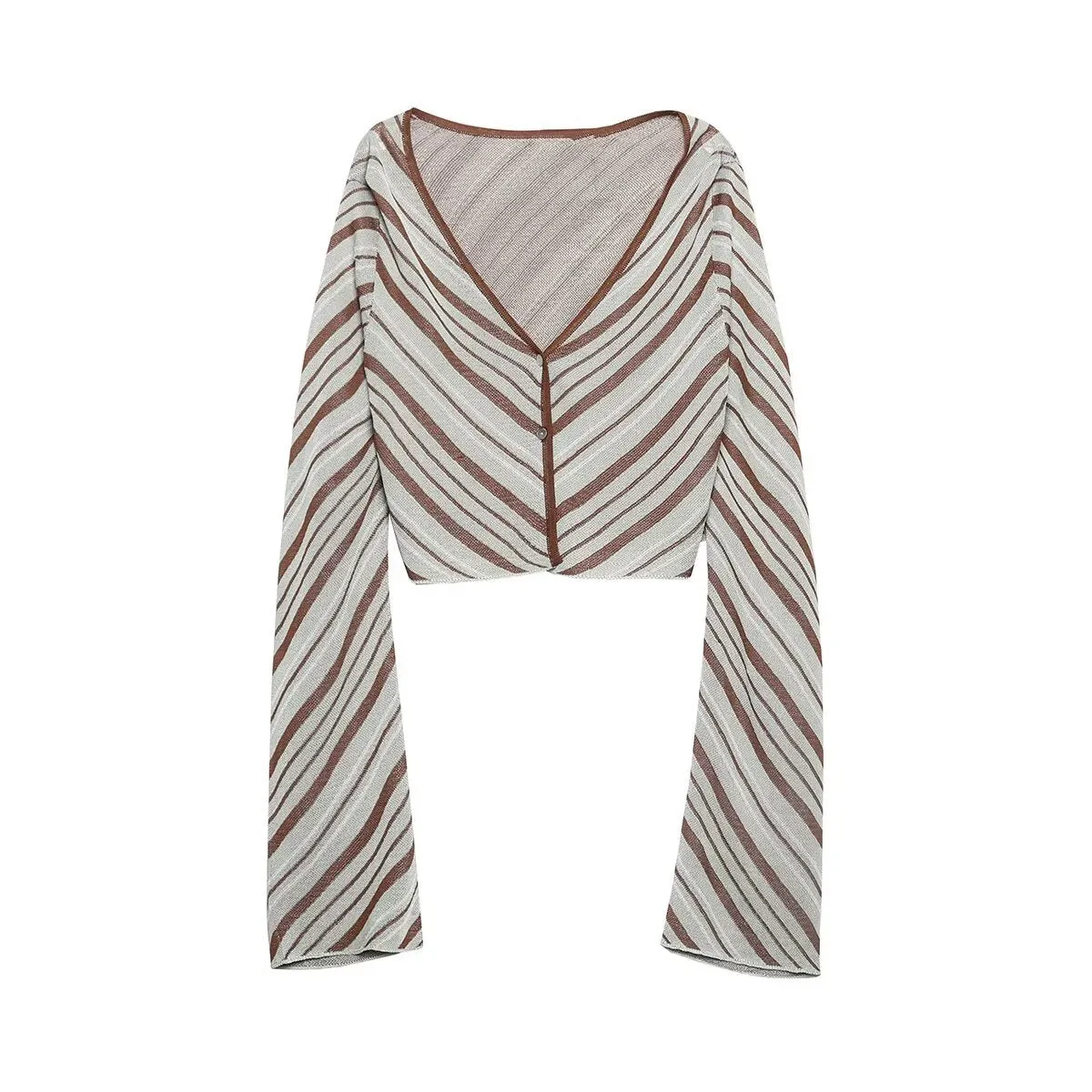 Striped V Neck Top and Skirt Set