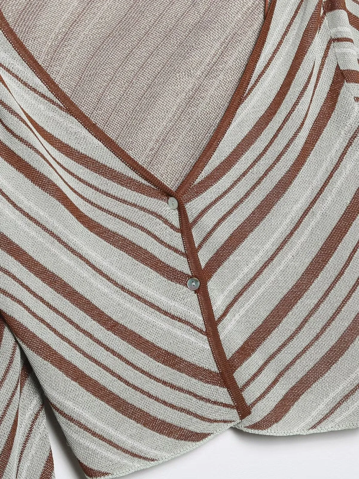 Striped V Neck Top and Skirt Set
