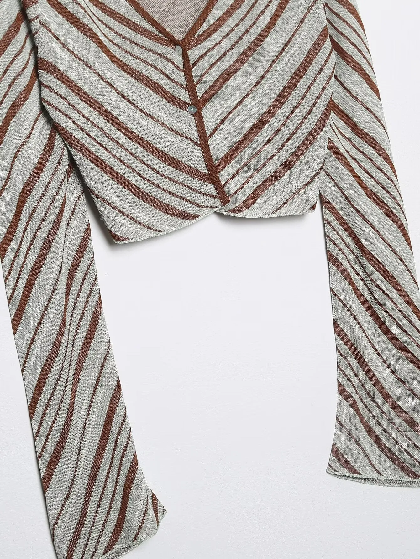 Striped V Neck Top and Skirt Set
