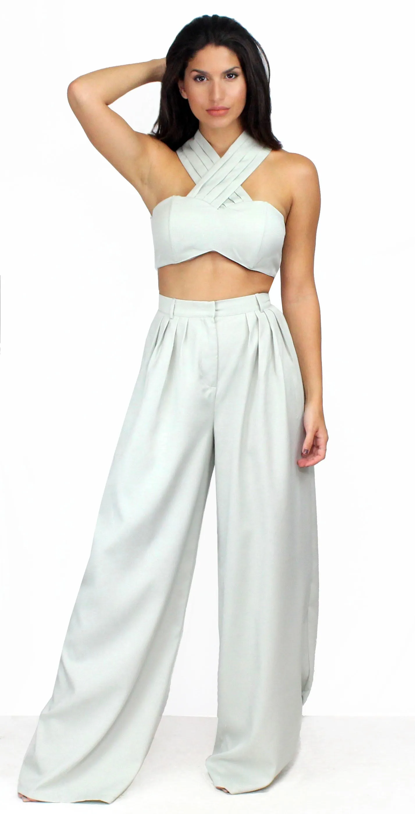 Sweetest Desires Sage Palazzo Two-Piece Set
