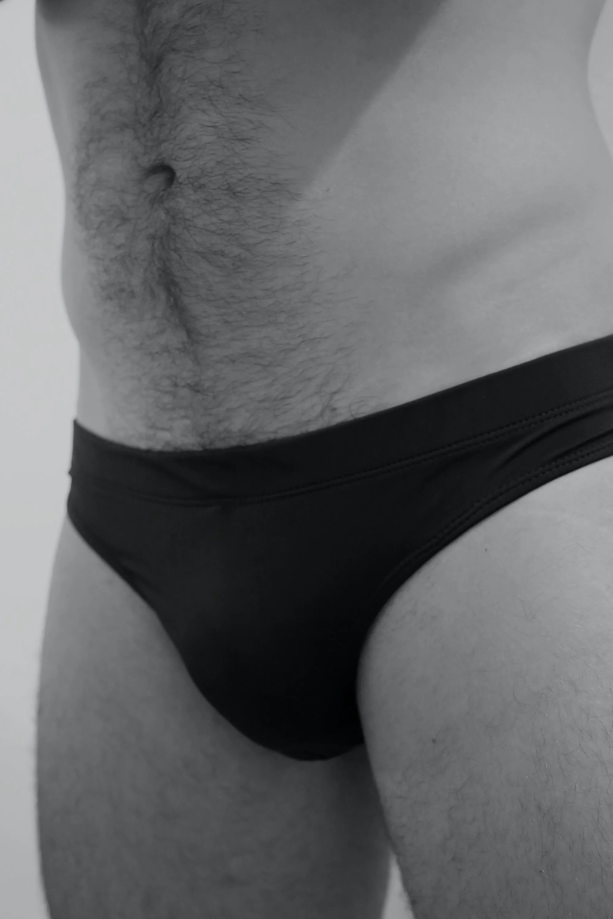 Swimwear Brief, Classic 2 - The Black with Logo - Matte Finish