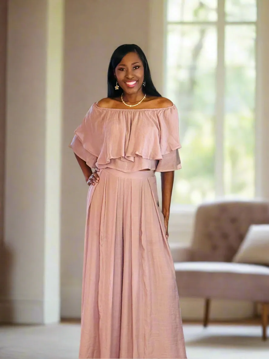 The Posh Palazzo Pant Set Mauve