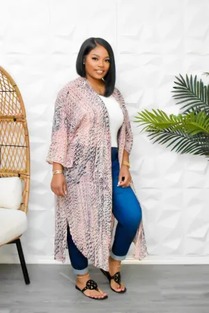 The “Tread Lightly” Pink Kimono