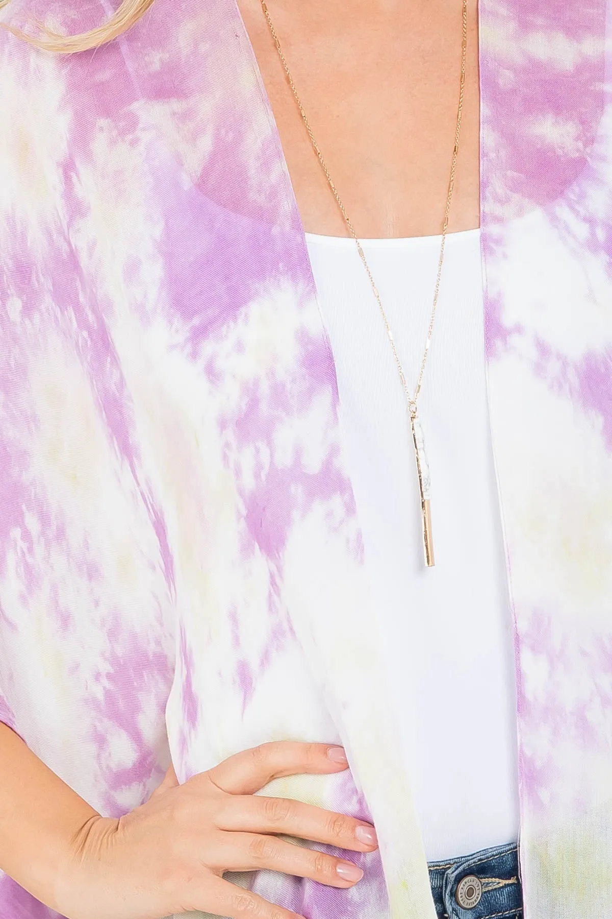 TIE DYE BOHEMIAN OPEN FRONT KIMONO