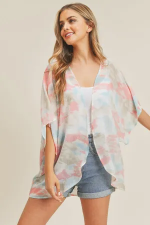 TIE DYE HIP LENGTH KIMONO