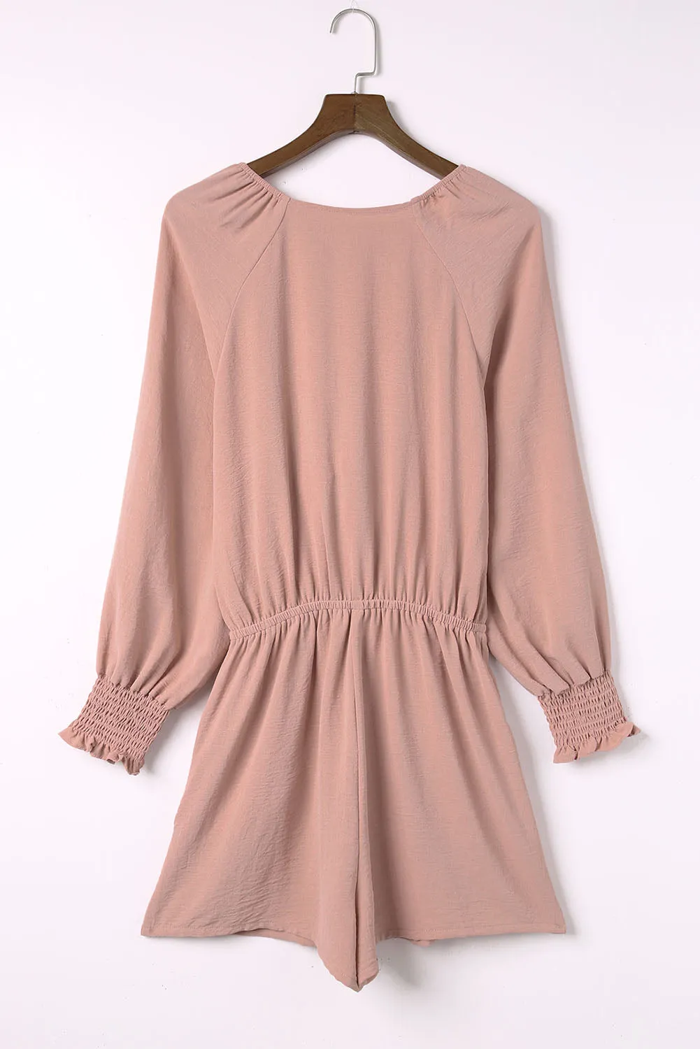 Tie Knot Puff Long Sleeve Romper
