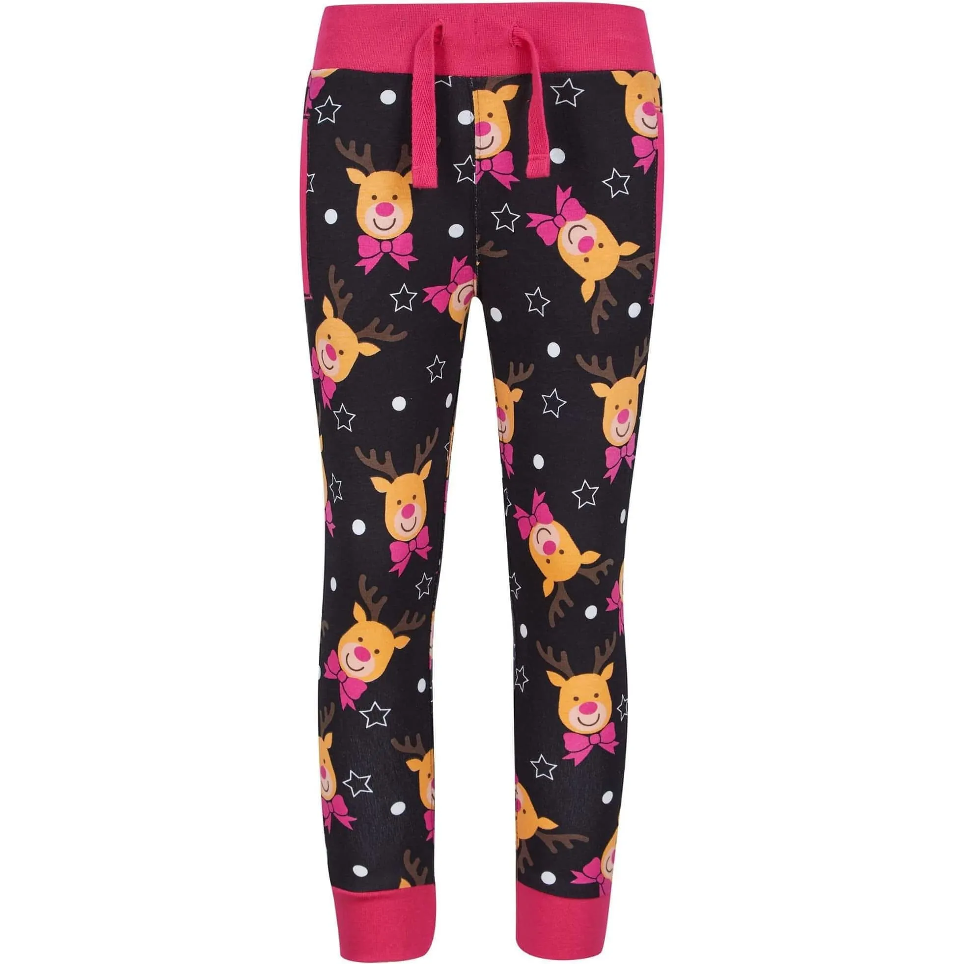 Tokyo Laundry Reindeer Repeat 2 Piece Girls Christmas Pyjama Set - Navy