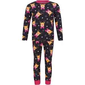 Tokyo Laundry Reindeer Repeat 2 Piece Girls Christmas Pyjama Set - Navy