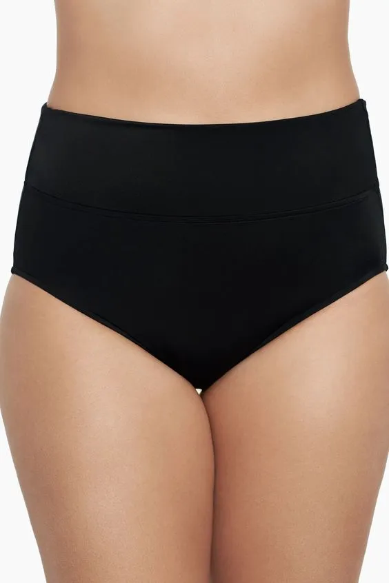 TRIMSHAPER- WOMEN'S SOLID YOKE SWIM BOTTOM