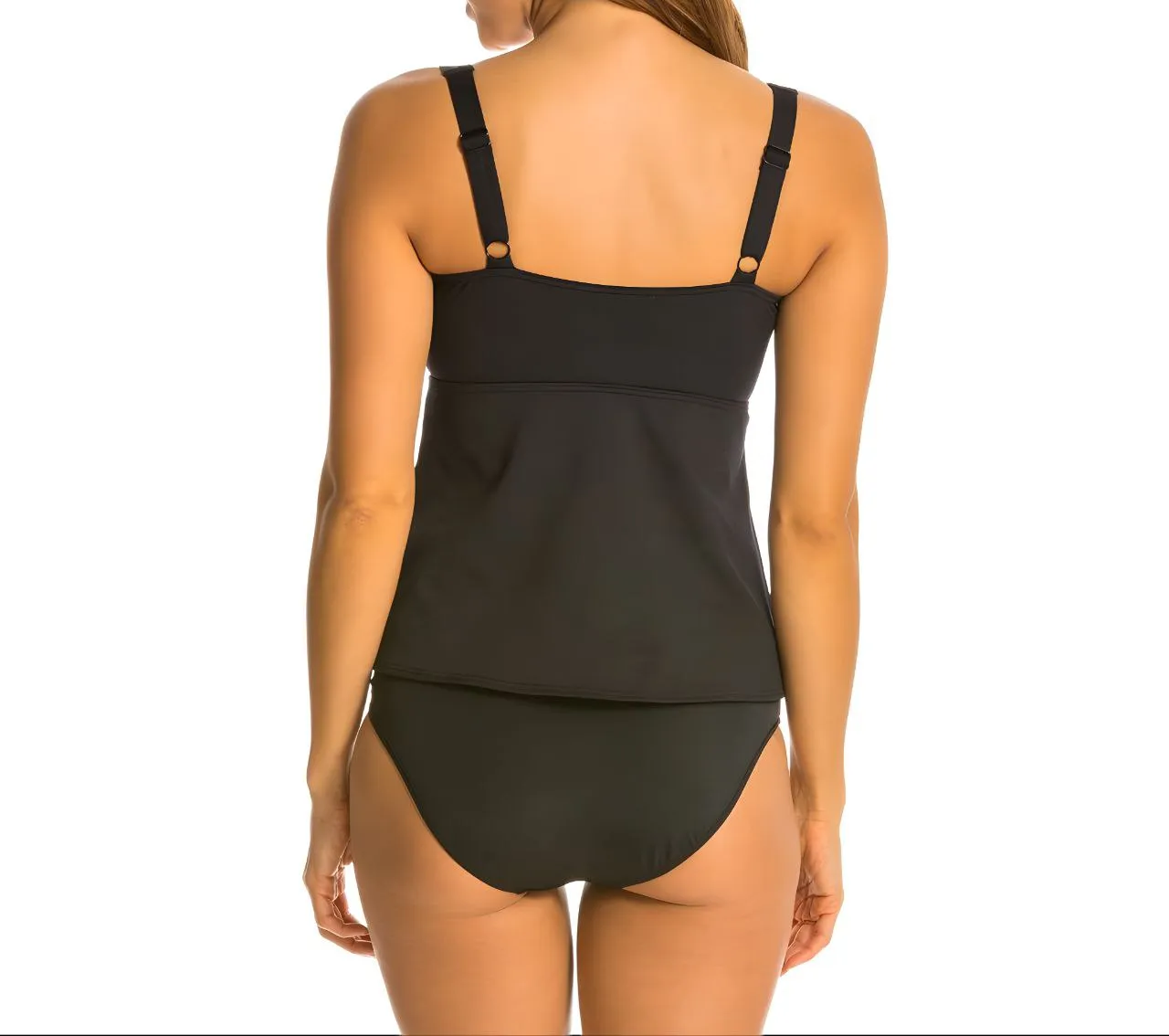 TYR Women's Black Solid Adjustable Straps Twist Swim Bra Tankini #TSTB7A 10 NWT