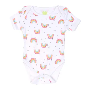 Unisex Romper Rainbow - White | Bachaa Party Baby Clothes Rompers