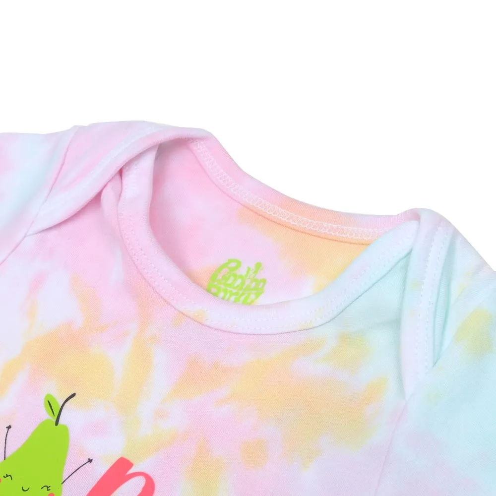 Unisex Romper Tie Dye Happy - White | Bachaa Party Baby Clothes Rompers