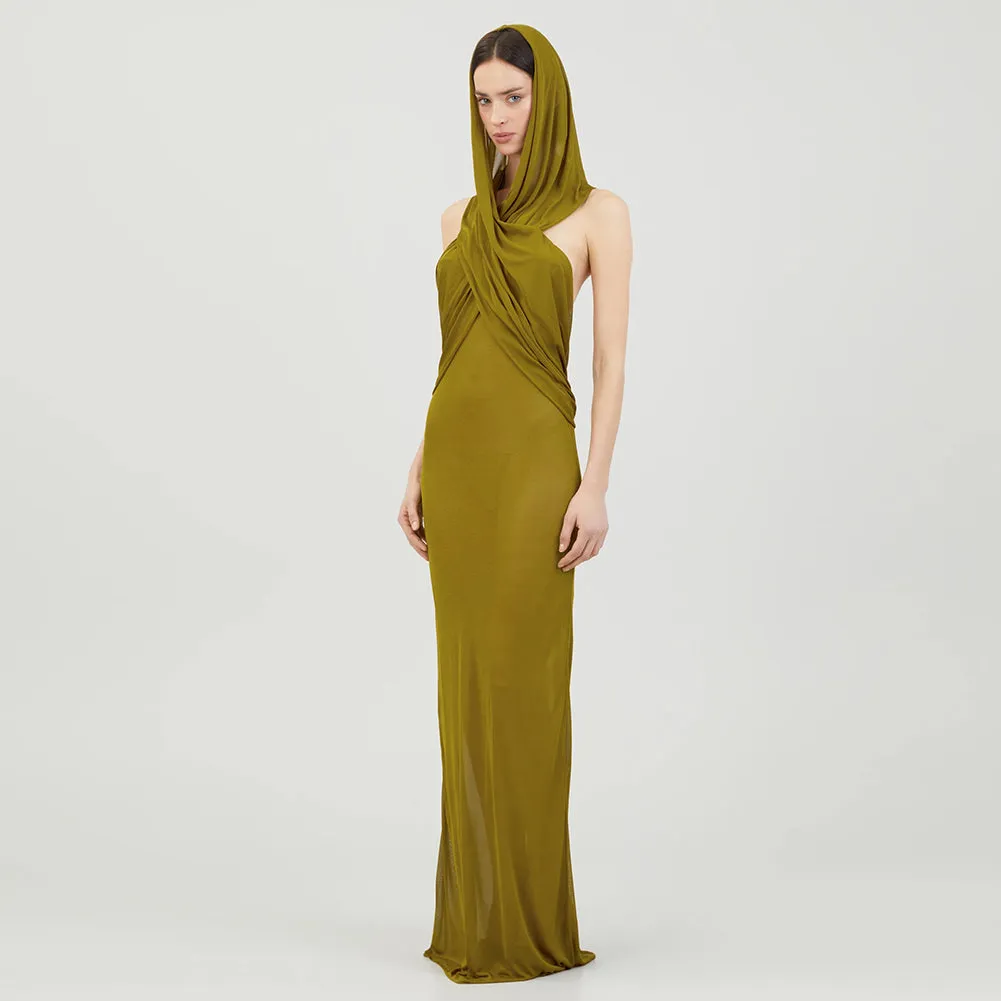 V Neck Sleeveless Intersect Maxi Bodycon Dress BD2467
