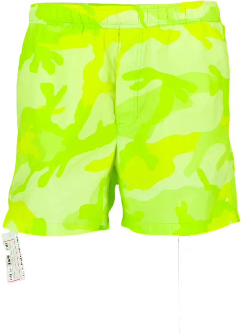 Valentino Neon Green Camo Swim Shorts UK S/M