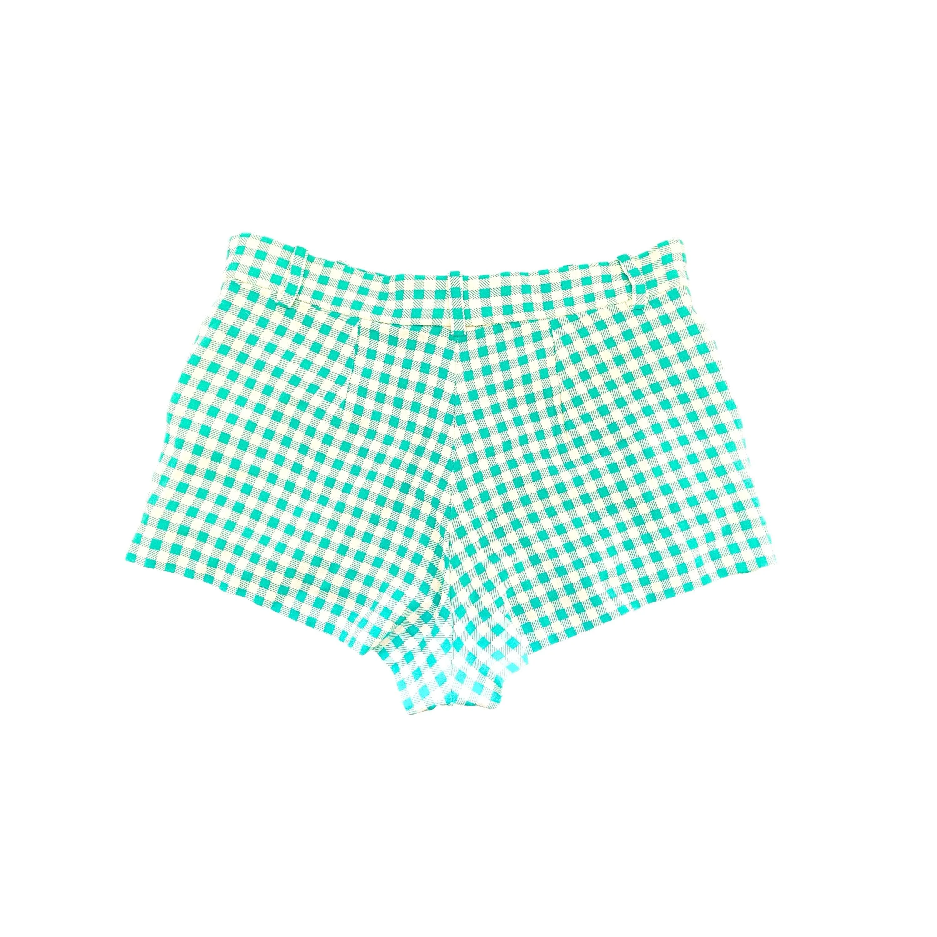 Versace Turquoise Plaid Swim Shorts