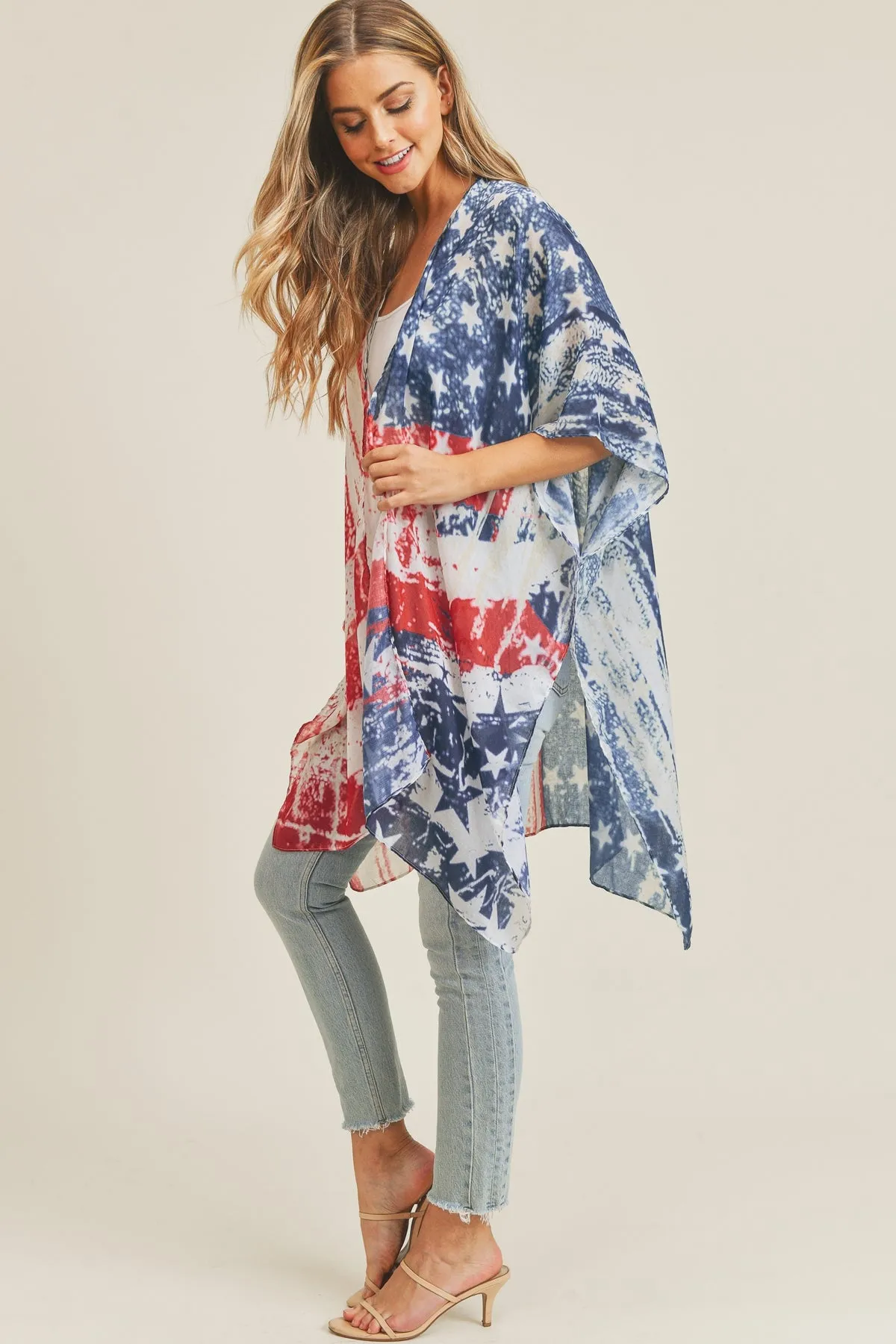 VINTAGE AMERICAN FLAG KIMONO