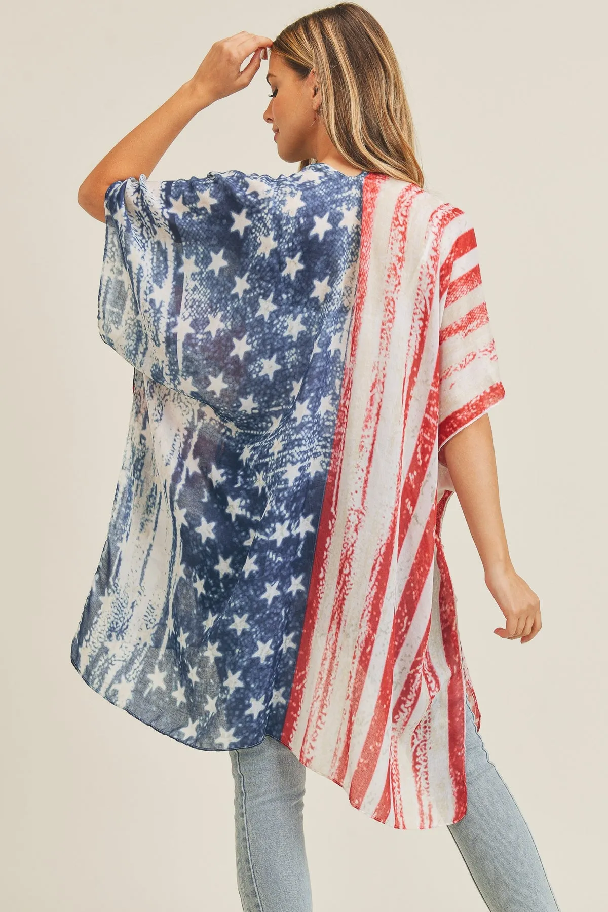 VINTAGE AMERICAN FLAG KIMONO
