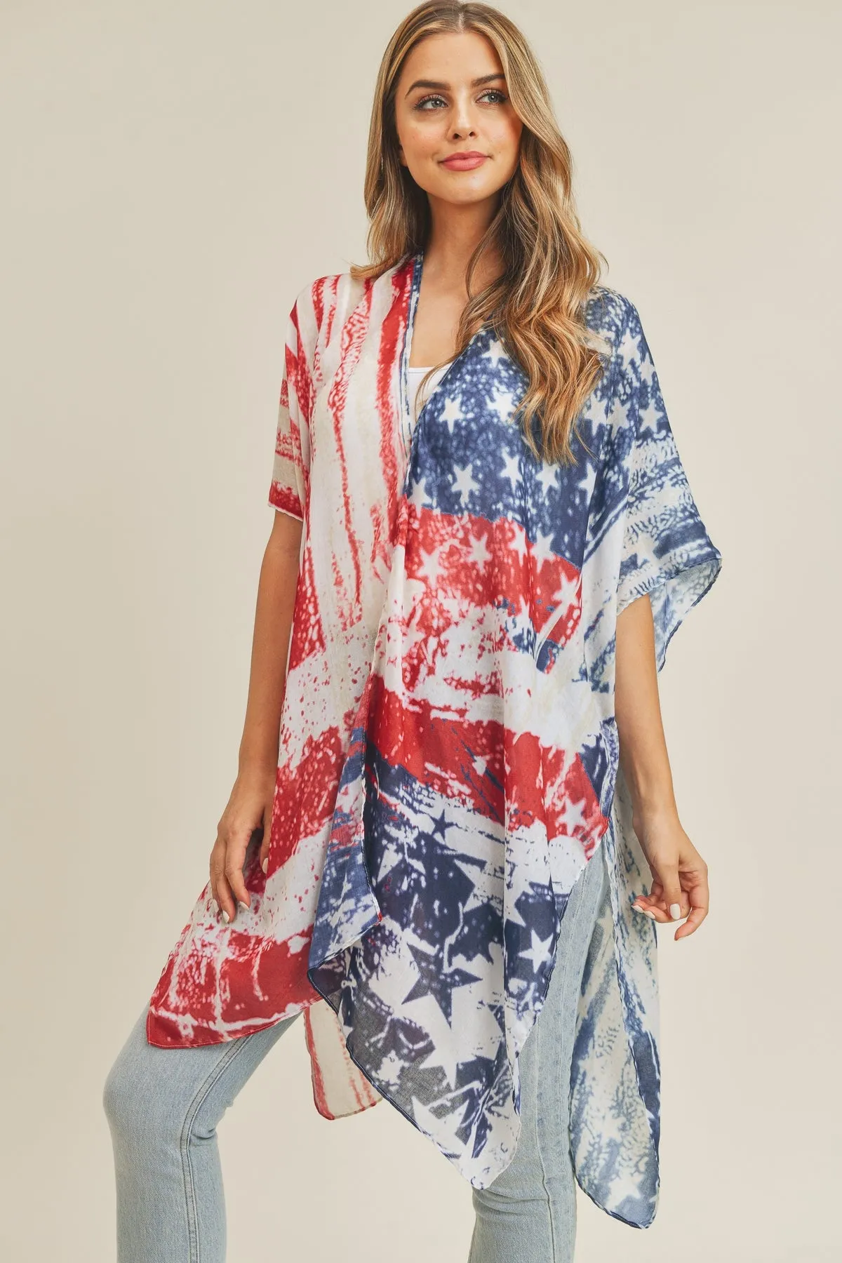 VINTAGE AMERICAN FLAG KIMONO