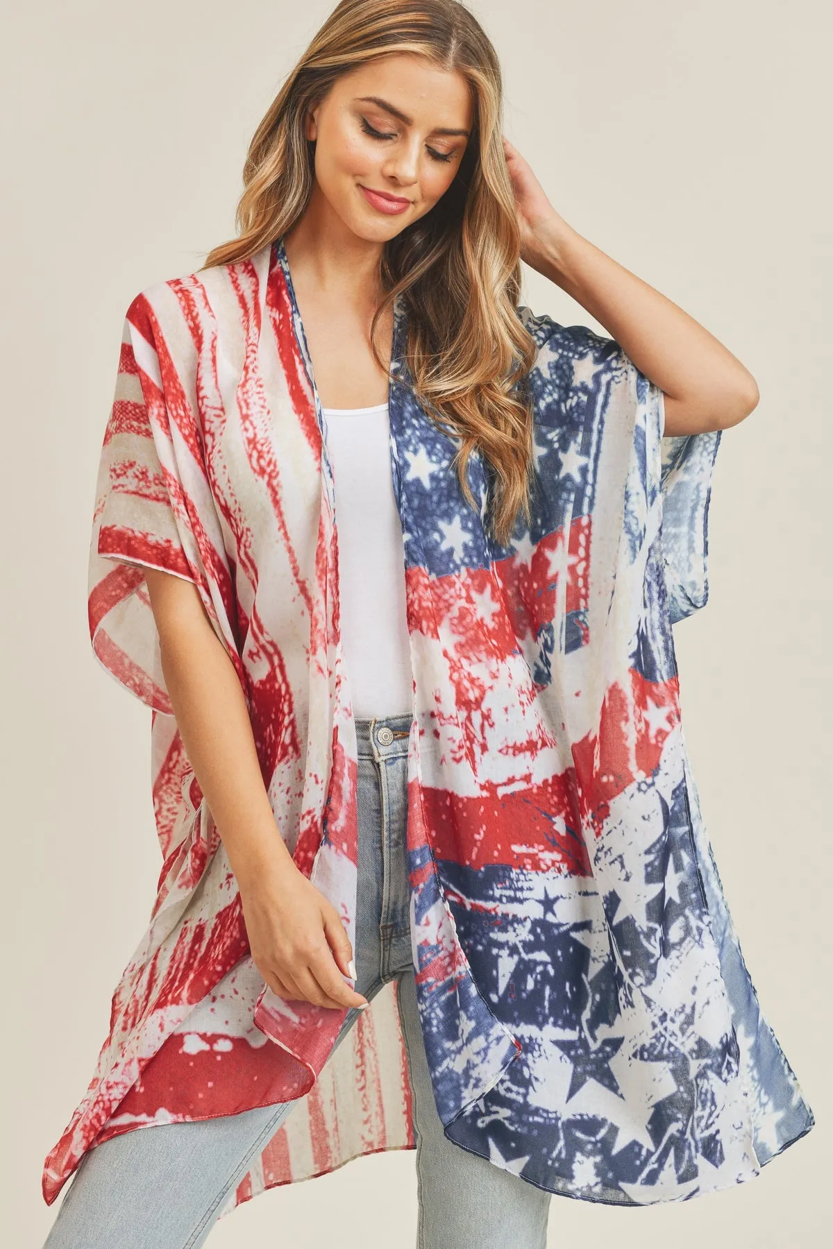 VINTAGE AMERICAN FLAG KIMONO