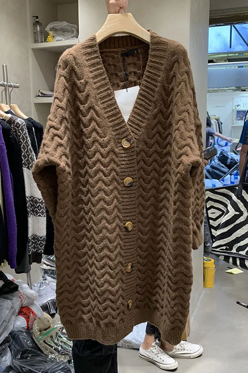 Vintage Women Knitting Plus Sizes Cardigan Sweaters