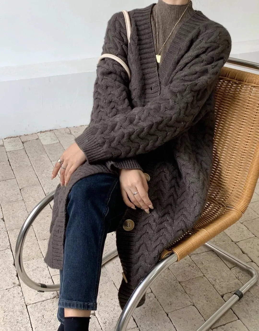 Vintage Women Knitting Plus Sizes Cardigan Sweaters