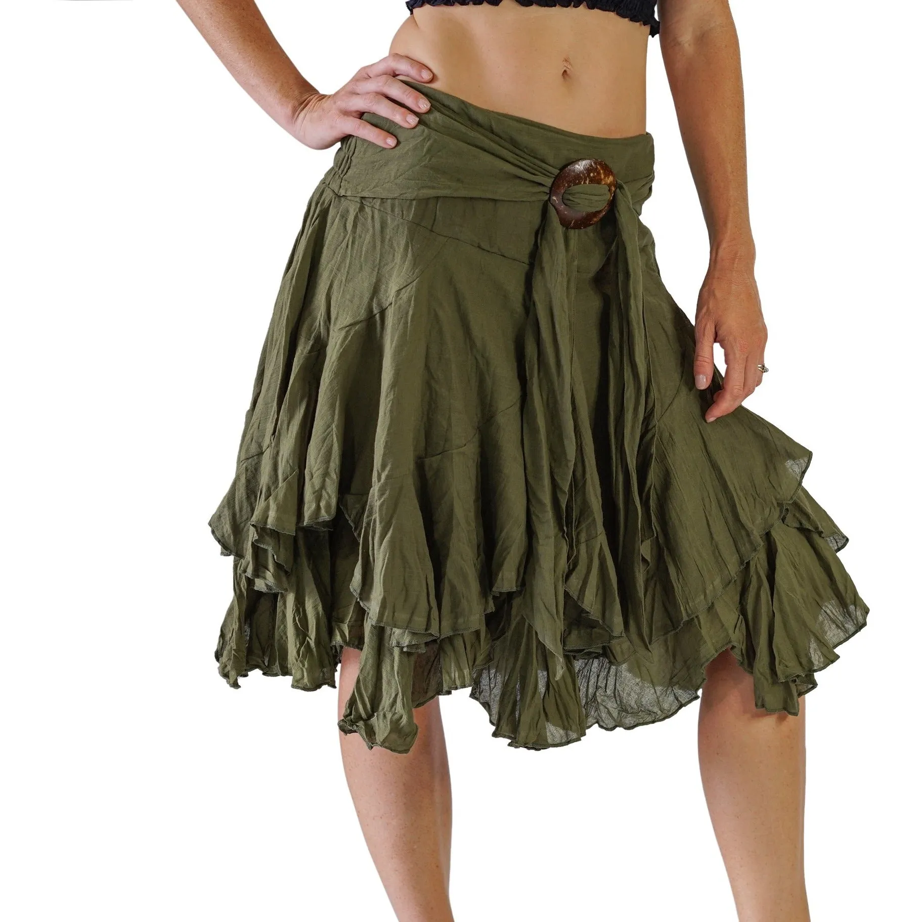 'Willow' Pirate Skirt - Green