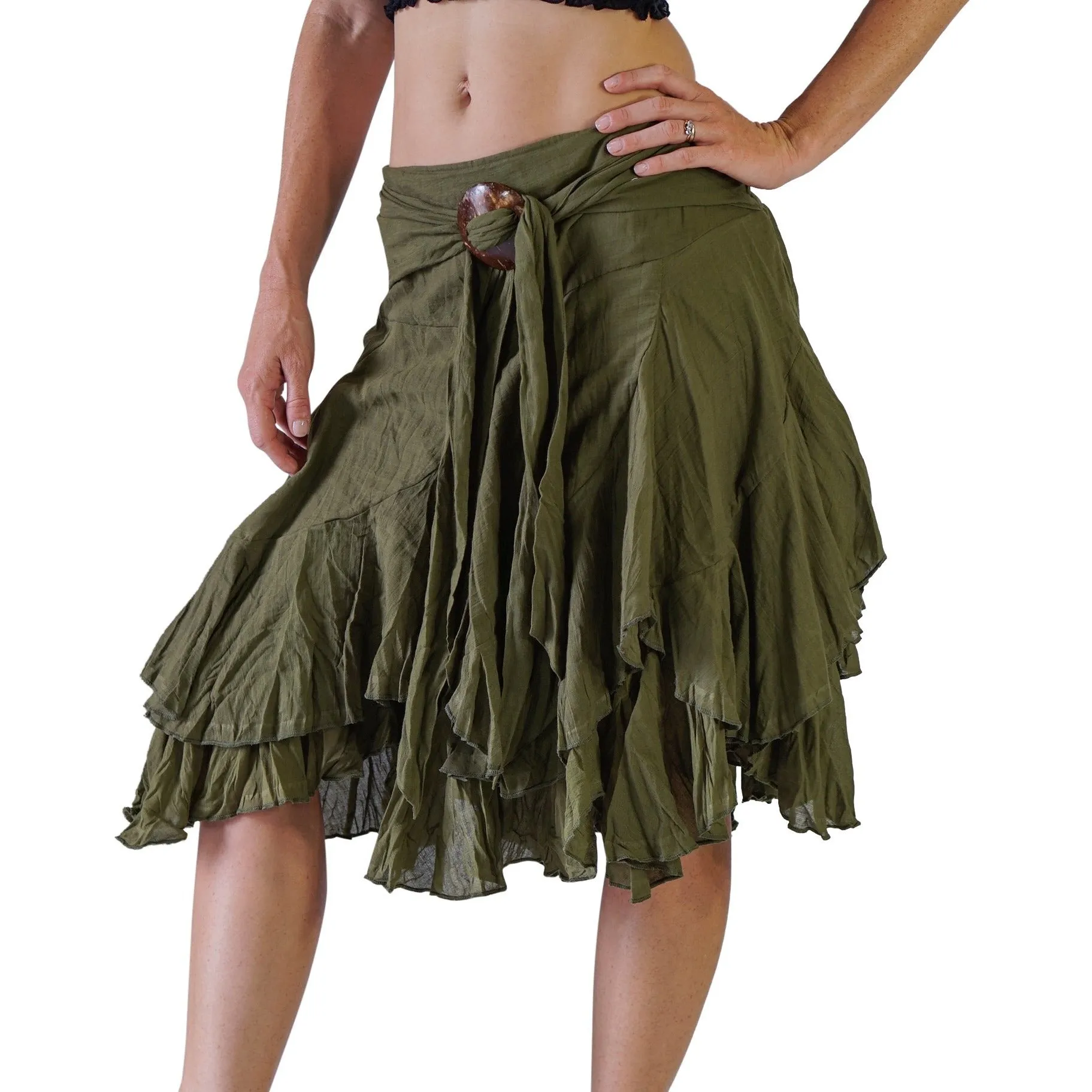 'Willow' Pirate Skirt - Green
