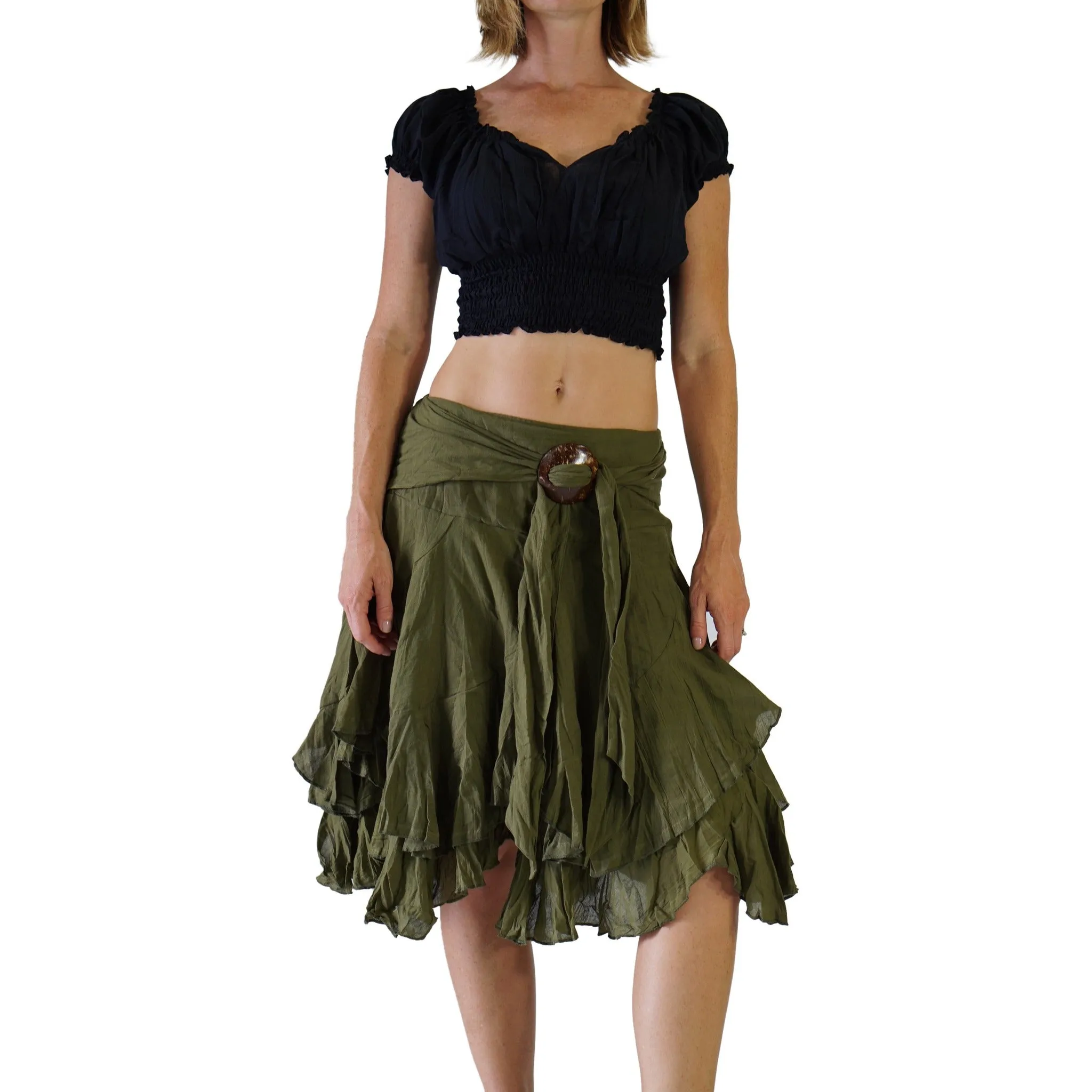 'Willow' Pirate Skirt - Green