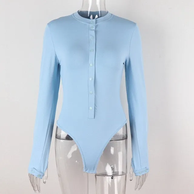 Women's Beautiful Ribbed Button Down Winter Bodysuit..