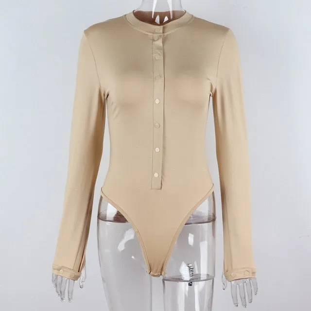 Women's Beautiful Ribbed Button Down Winter Bodysuit..