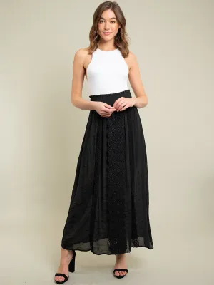 WOMEN'S BLACK MAXI SKIRT