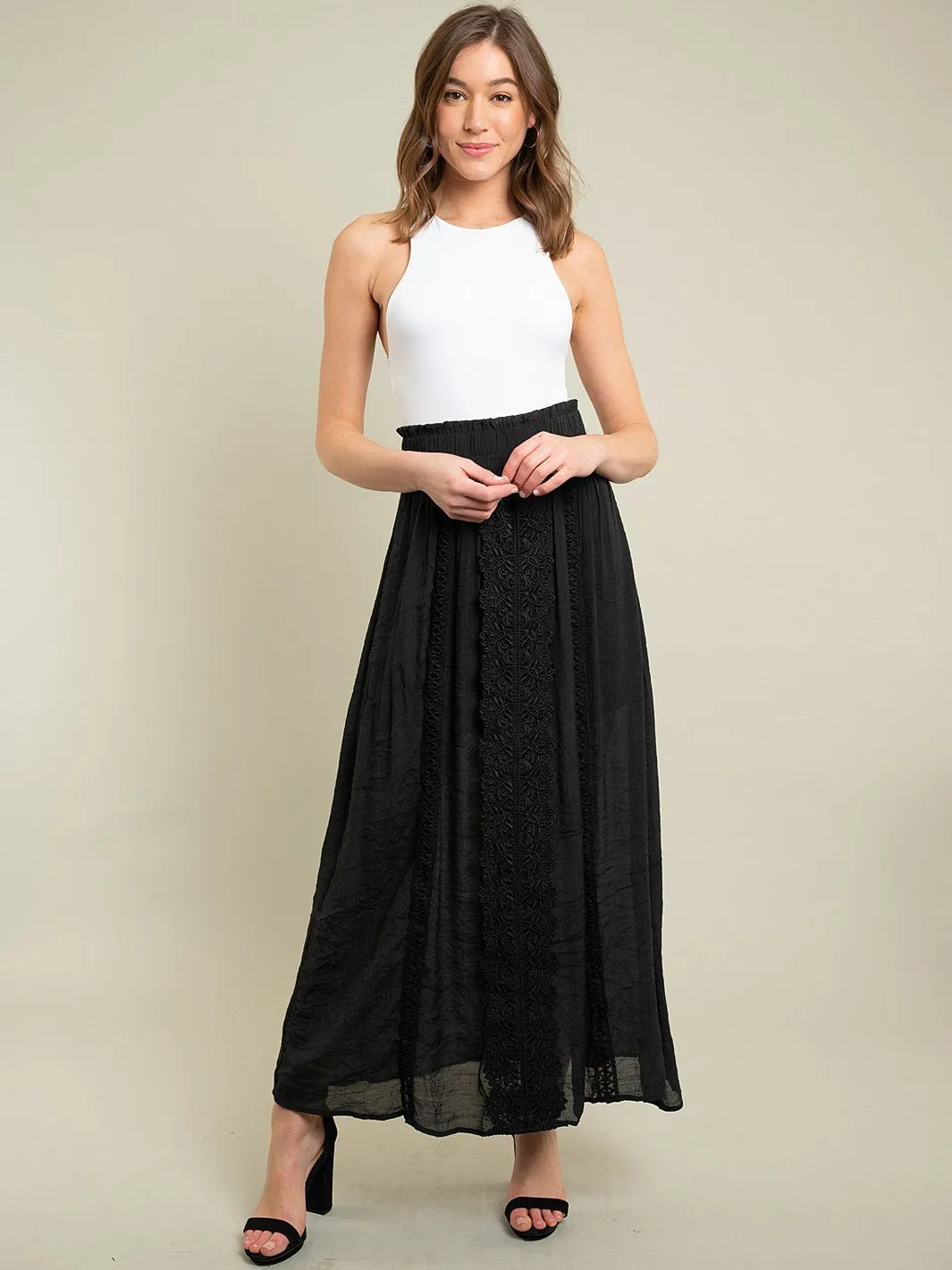 WOMEN'S BLACK MAXI SKIRT