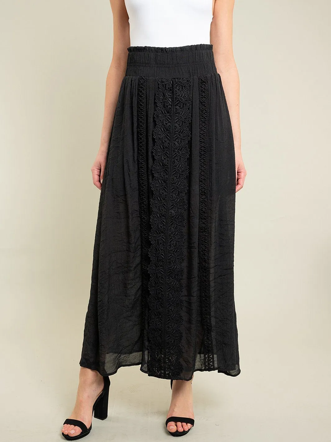 WOMEN'S BLACK MAXI SKIRT