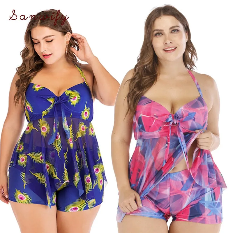 Women's Separate Tankini Set Plus Size 4xl Swimming Suit Swim Dress Swimsuit Bikini Push Up Padded Swimwear Bathing Suit