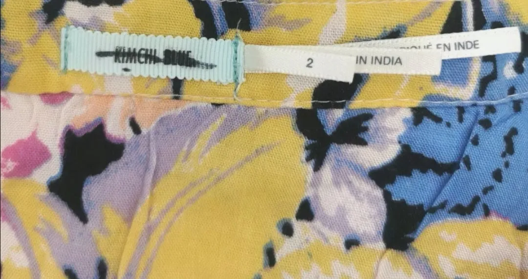 WOMENS SIZE 2 or TEEN GIRL - KIMCHI BLUE, Floral Ruffle Skirt, Bohemian Style NWOT B33