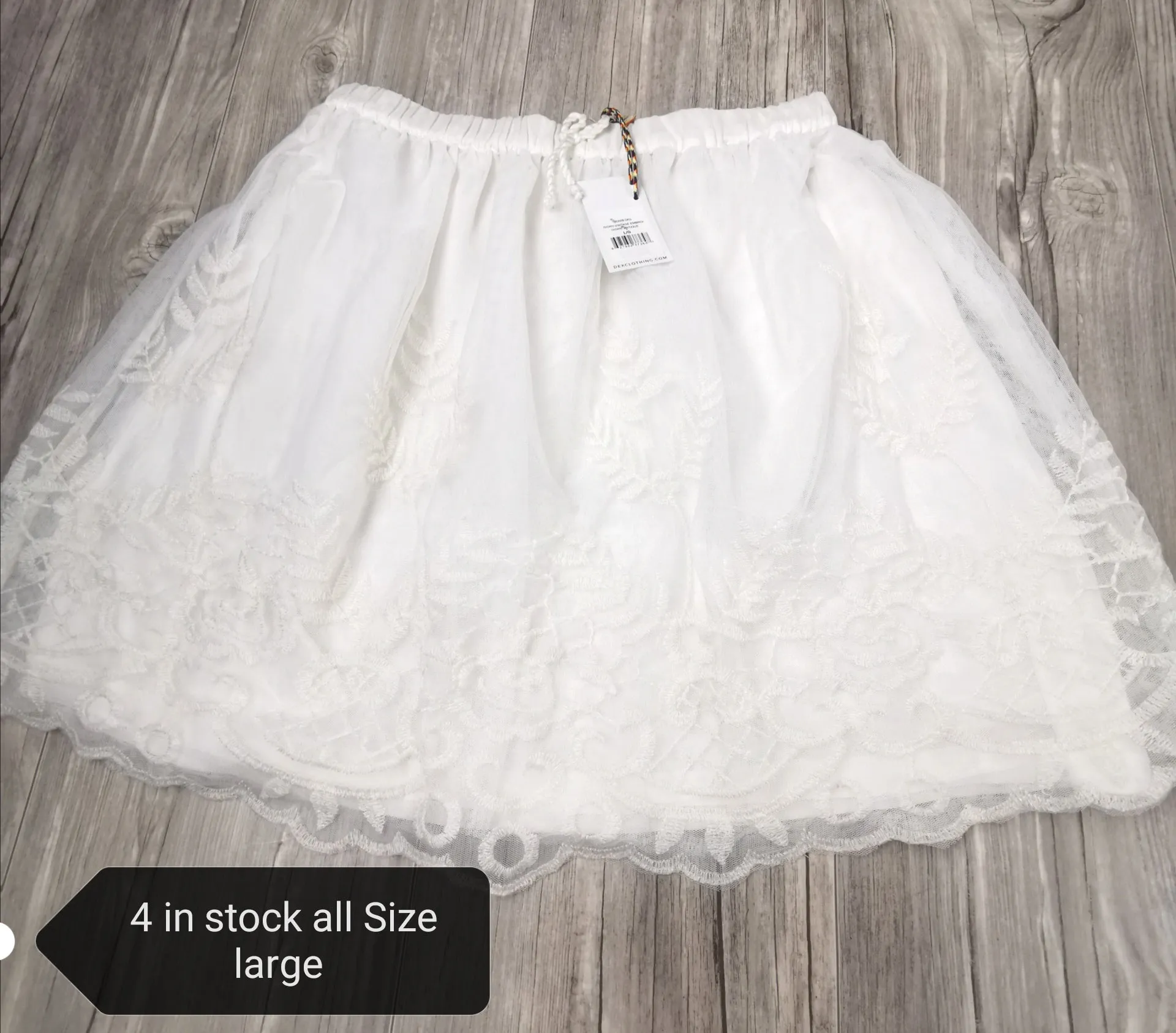 WOMENS SMALL/MEDIUM or GIRLS SIZE LARGE (12/14 YEARS) DEX, Beautiful Lace Boho Skirt NWT B51