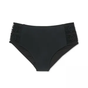 Xhilaration Swimwear Women's Plus Macrame Inset High Waist Bikini Bottom