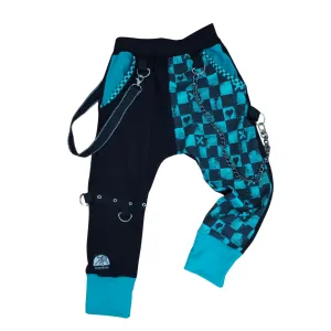 XO Jogger Kids Pants in Teal and Black or Charcoal Unisex Style