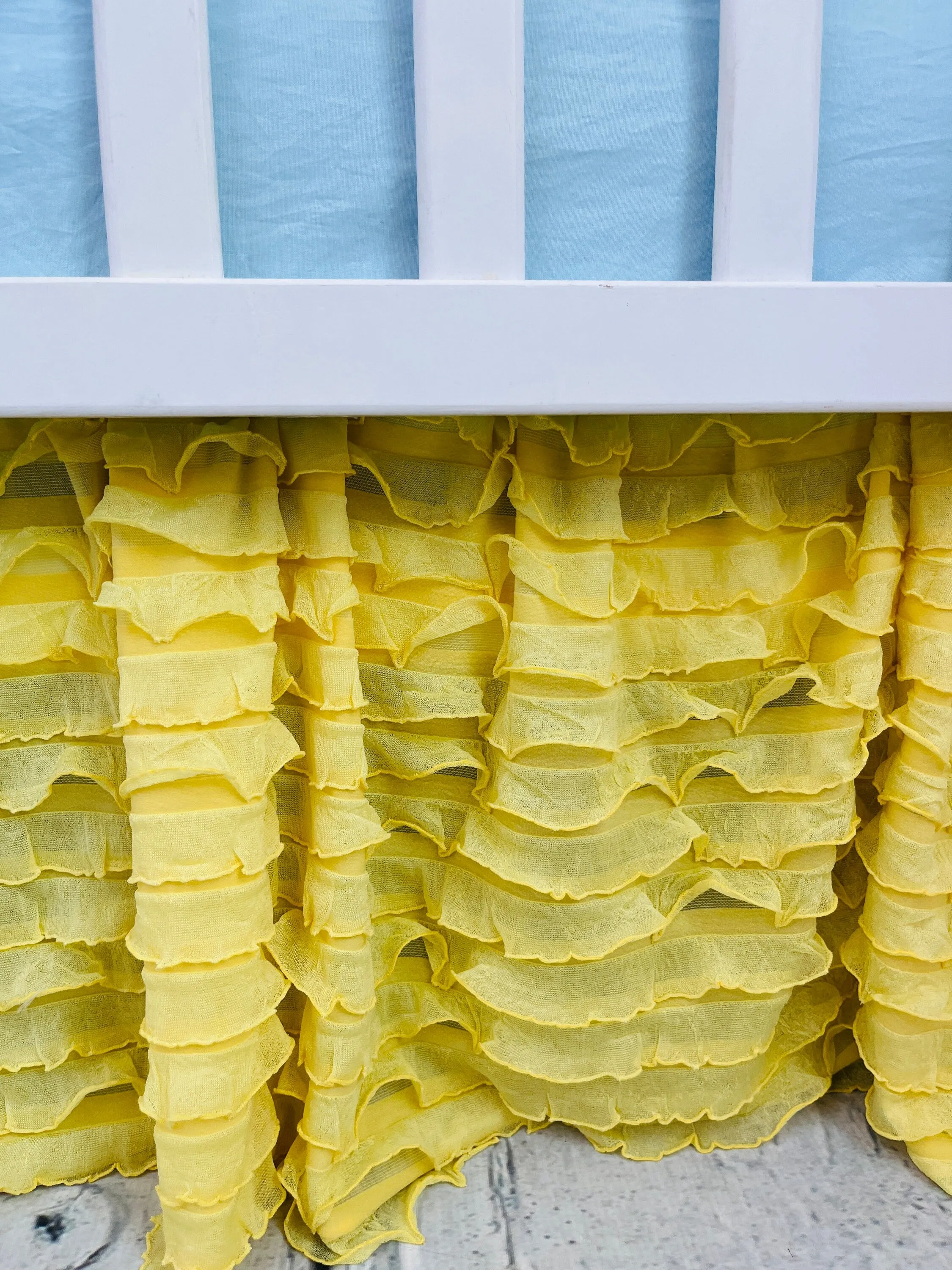 Yellow Crib Skirt Girl Nursery Bedding, Ruffle Bed Skirt Crib Dust Ruffle
